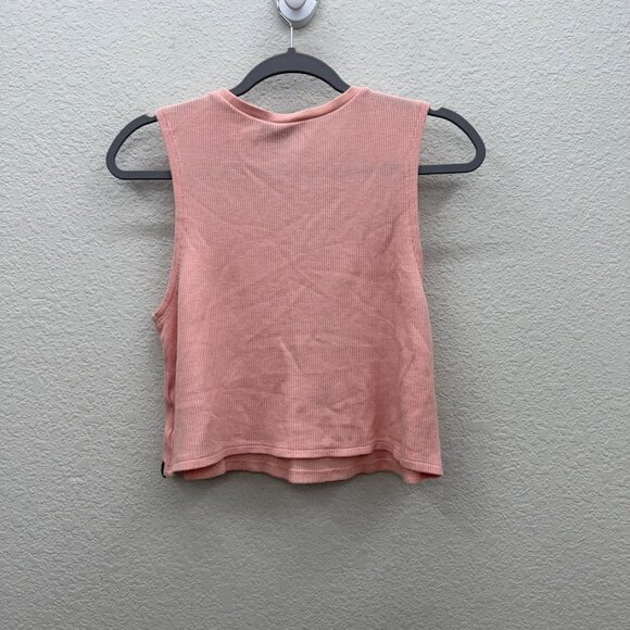 Volcom Lived in Lounge Waffle Knit Sleeveless Crop Tank Top Shirt Womens Medium - Picture 6 of 8